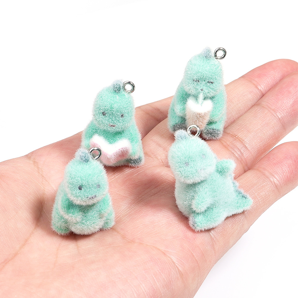 3D Printing Earrings - 4Pcs 3D Mini Dinosaur Pendant Fluffy