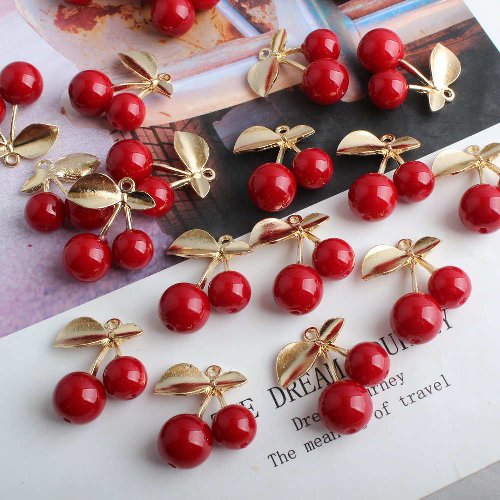 10Pcs 3D Alloy Cute Red Cherry – 3D Printing Earrings recenzja i cena
