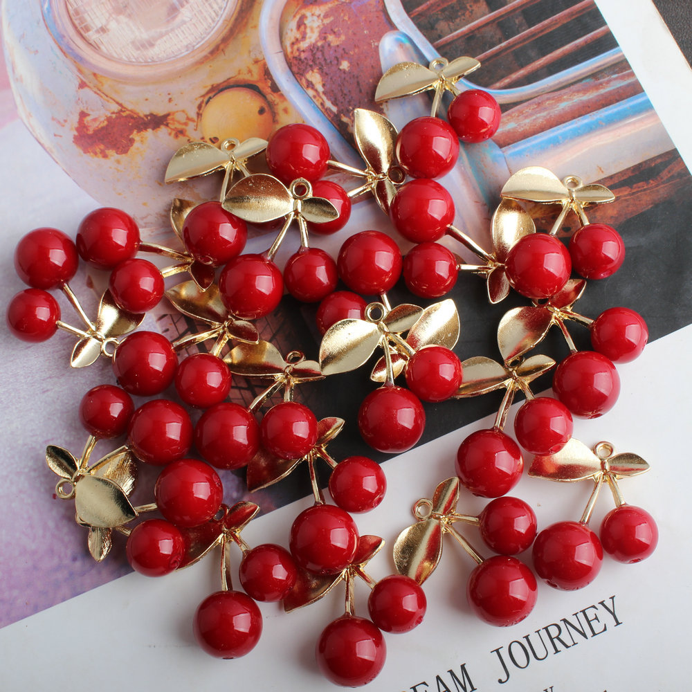 10Pcs 3D Alloy Cute Red Cherry – 3D Printing Earrings recenzja i cena