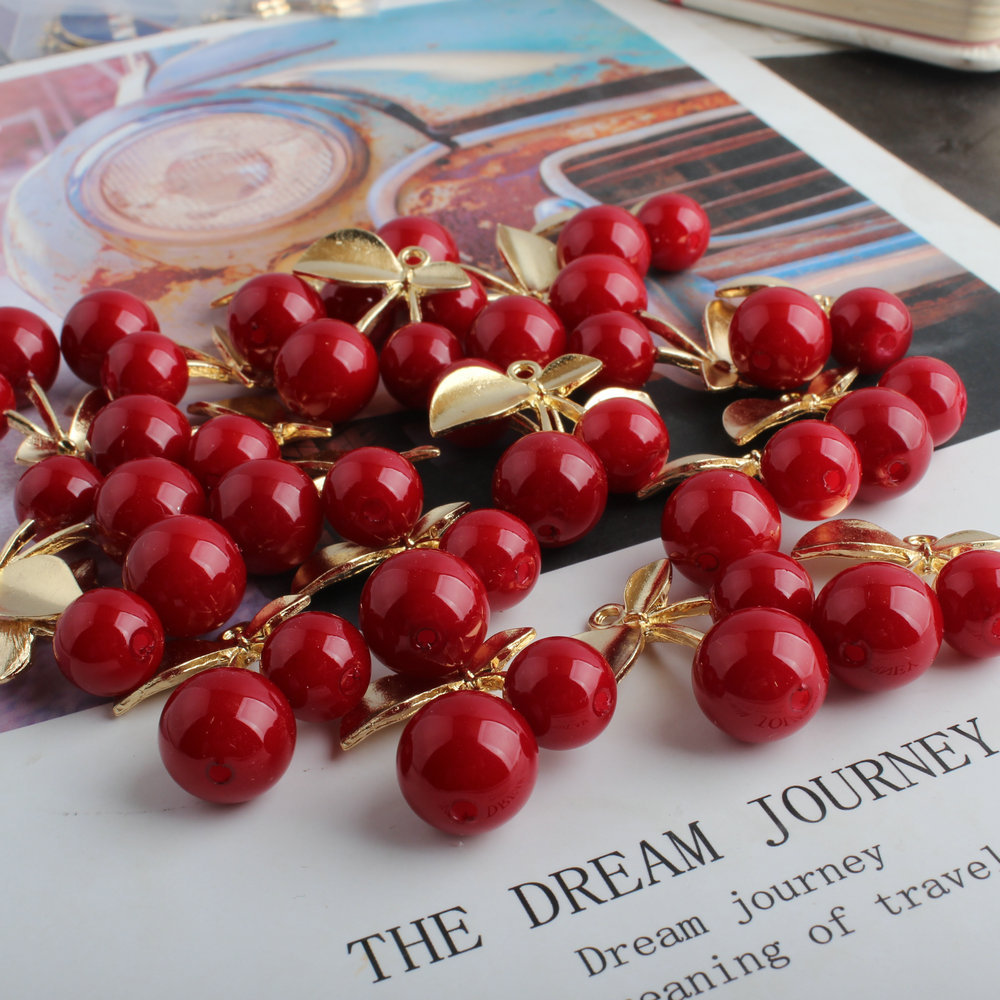 10Pcs 3D Alloy Cute Red Cherry – 3D Printing Earrings recenzja i cena