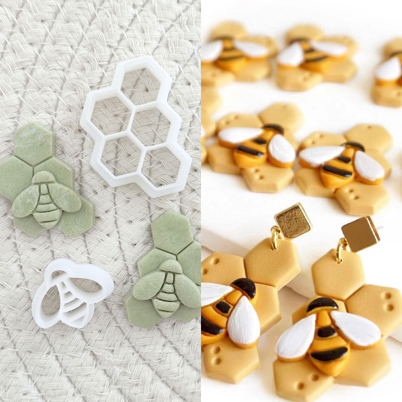 3D Bee Honeycomb Earring Cutti – 3D Printing Earrings recenzja i cena