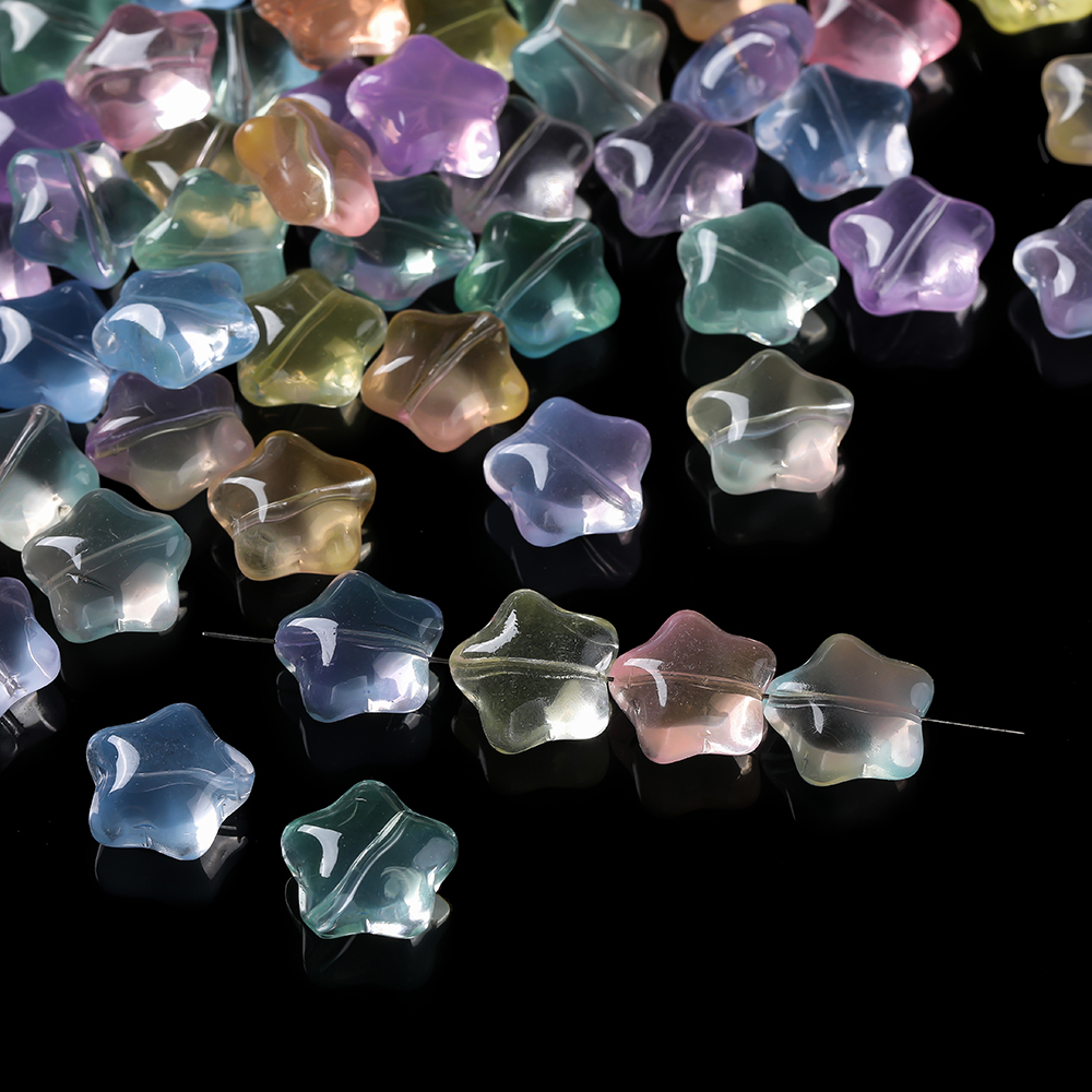 10Pcs/lot Glass Star Beads 3D  – 3D Printing Earrings recenzja i cena