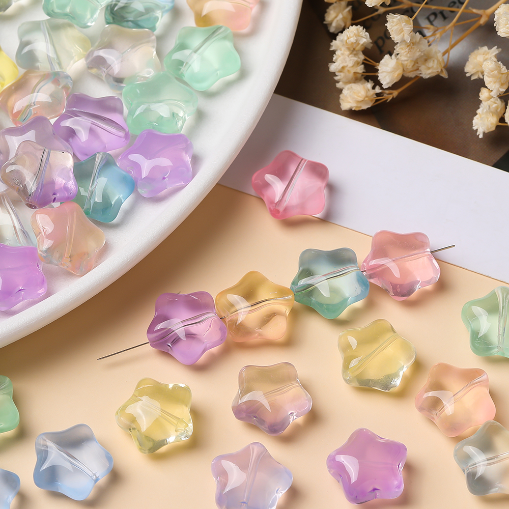 10Pcs/lot Glass Star Beads 3D  – 3D Printing Earrings recenzja i cena