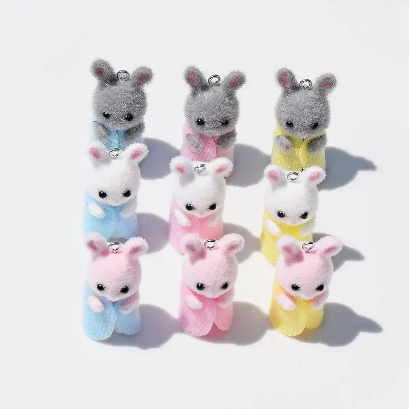 3Pcs 3D Flocking Resin Rabbit  – 3D Printing Earrings recenzja i cena