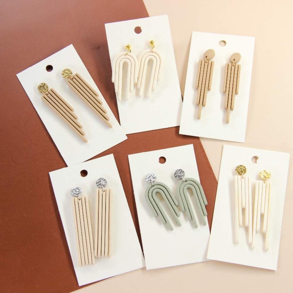 4Pcs Geometric Tassel Polymer  – 3D Printing Earrings recenzja i cena
